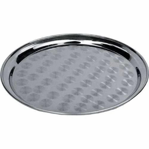 Silver Round 17 Inch Stainless Steel Tray