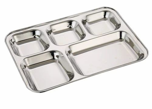Plain Polished Rectangular Stainless Steel Compartment Plate