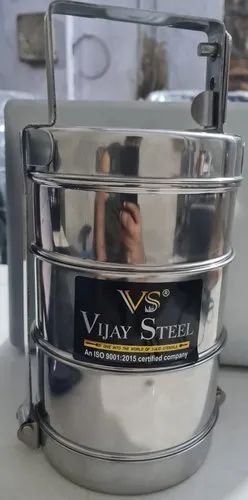 Silver Stainless Steel Bombay Tiffin, For Packing Food