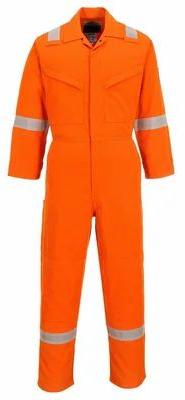 Unisex Industrial Cotton Coverall With Reflective Tape