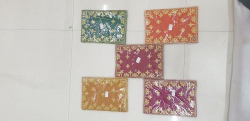 Rectangular Velvet Embroidery Aasan, For Home Use, Hotel Use, Office Use, Temple, Size : All Sizes