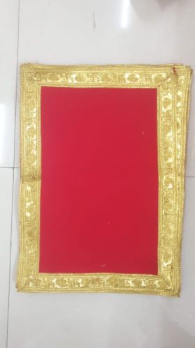 Rectangular Velvet Plain Pooja Aasan, For Home Use, Hotel Use, Office Use, Temple, Size : All Sizes