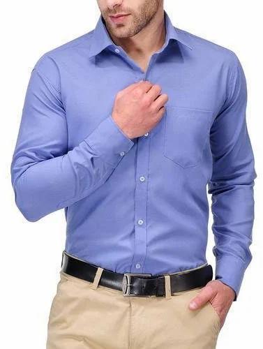 Plain Collar Neck Mens Cotton Formal Shirt, Speciality : Comfortable