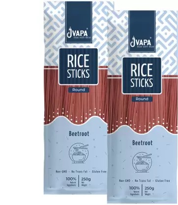 Jvapa Beetroot Rice Stick Noodles, Packaging Type : Plastic Packet