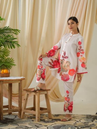 Digital Print Linen Coord Set, Size : 38, 40