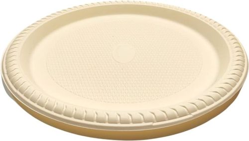 12 Inch Round Biodegradable Plastic Plate, For Serving Food, Color : White