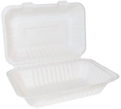9 X 6 Inch Clamshell Box, For Food Packaging, Color : White