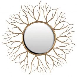 Iron Frame Sunburst Round Mirror, For Household, Hotels, Decorative, Mounting Type : Wall Mounted