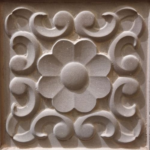 Brown Sandstone Carved Wall Panel, For Home, Panel Shape : Square