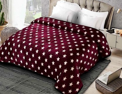 Dove Woolen Star Printed Double BedSheet, Technics : Machine Made