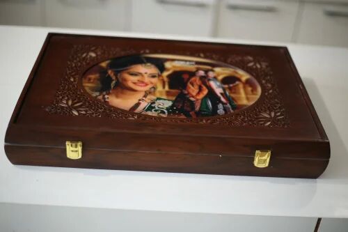 Wooden Wedding Photo Album Box, Cover Material : MDF