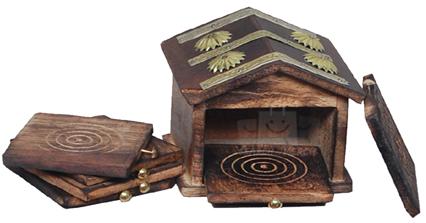 Plain Polished Wooden Paper Coaster Set, For Decoration Use, Hotel Use, Restaurant Use, Tableware