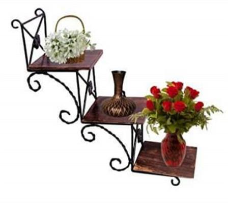 Lakdi Wale Zig Zag Iron Wall Shelf, For Home, Office, Size : Multisize