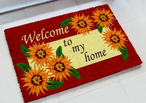Multicolor Coir Designer Welcome Door Mat, Size : Standard