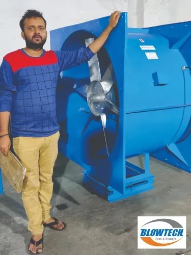 Blue 380V Electric Stainless Steel Hot Air Fan, For Industrial, Certification : CE Certified