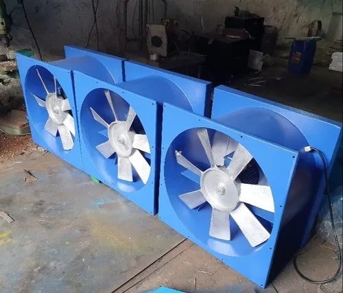 Blue 220V 0.25HP Electric Rectangular Inline Fan, For Industrial
