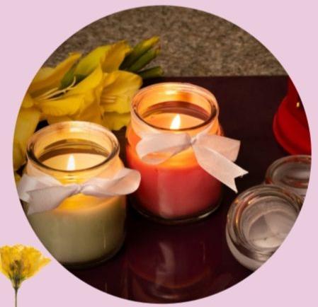 Multicolor Glass Cookie Jar Candle