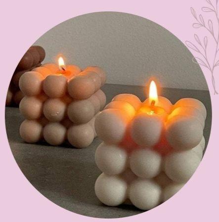 180g White Big Bubble Candle