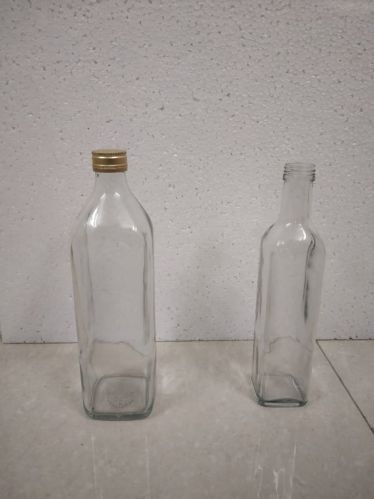 Transparent Glass 1000ml Oil Square Bottle