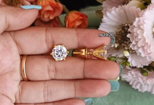 Polished Certified Gold Moissanite Studs, Gender : Female