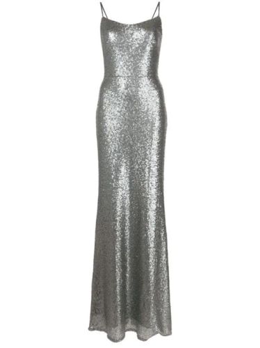 Silk Sequin Gown, Occasion : Party Wear