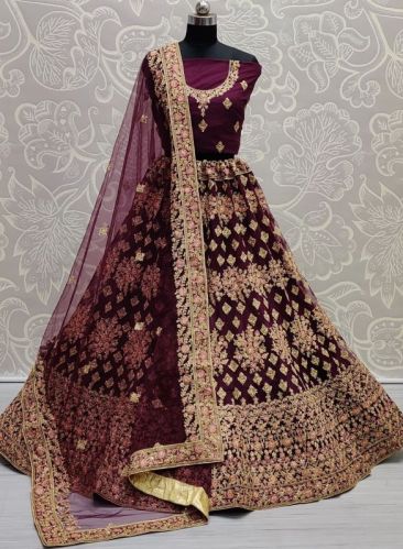 Net Embrodried Silk Bridal Lehenga Choli, Gender : Female