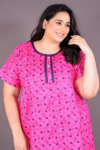 Printed Ladies Cotton Nighty, Sleeve Type : SHORT SLEEVE