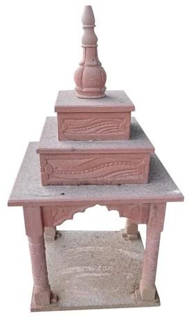 3 Feet Sandstone Temple, For Worship, Color : Pink