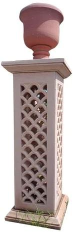 Carved Polished Sandstone Pillar Lamp Post Classy for Decoration