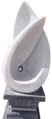 White Polished 2 Kg Sandstone Shankh, Size : 30x15 Inch