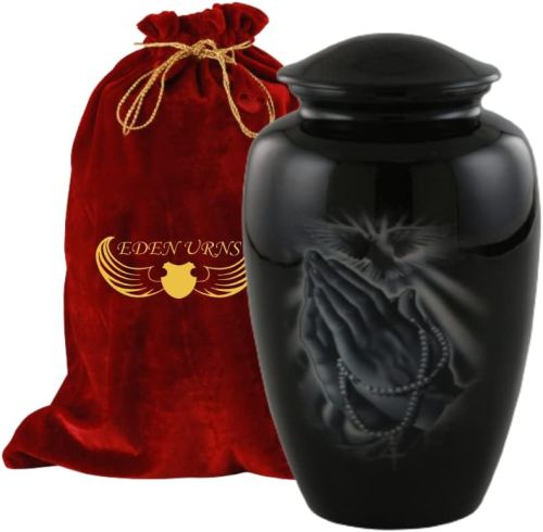 Round God Hand Aluminium Cremation Urn, For Store Human Ashes, Size : 10 Inches