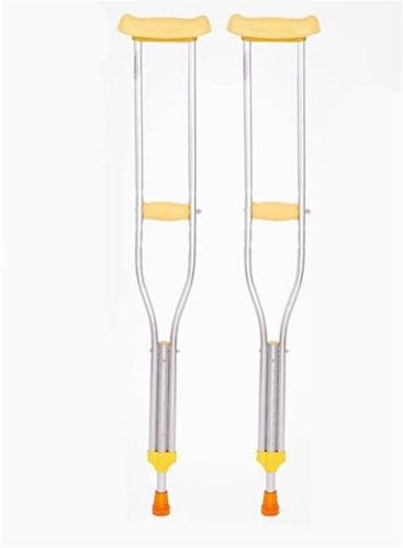 Polished Aluminum Axillary Underarm Crutches, For Patient Use