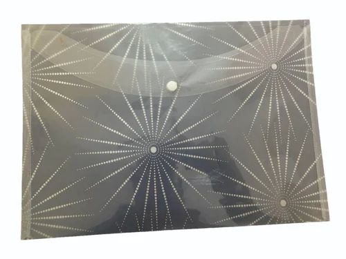 Transparent A4 Size PVC Button File Folder, For School
