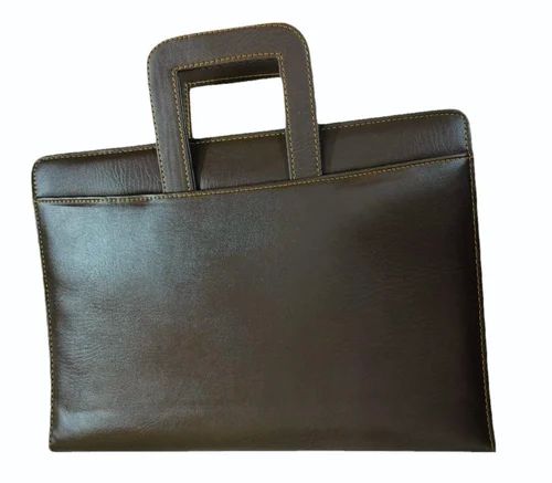 Plain Brown Leather Office Bag