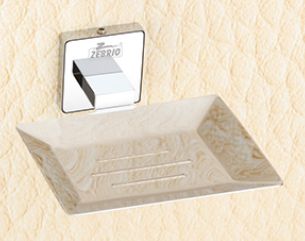 Zebrio Silver Polished 304 Stainless Steel Zolo Single Soap Dish, For Bathroom