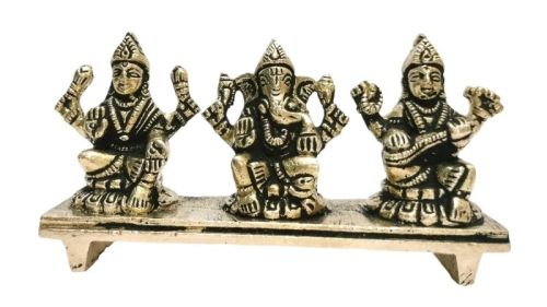 Lxgnsa004 Brass Laxmi Ganesh Saraswati Statues, Packaging Type : Carton Box