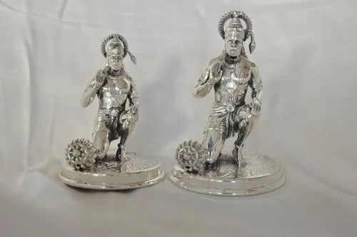 Silver Hanuman Statue, For Worship, Packaging Type : Wooden Box