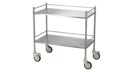 Sliver Polished Stainless Steel Instrument Trolley, Shape : Rectangular