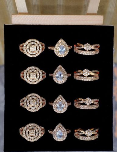 Polished Brass Artificial Ring, Gender : Women