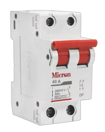 Micron Double Pole Isolator, Voltage : 240V AC