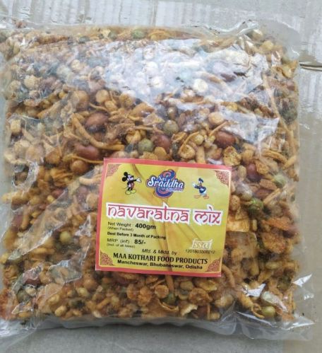 Yellow Navratna Mix Namkeen, For Snacks, Certification : FSSAI Certified