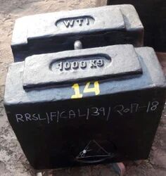 Black Rectangular 1000 Kg Cast Iron Weights