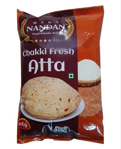 Maha Nandan 5kg Chakki Fresh Atta, For Cooking, Packaging Type : Plastic Pack
