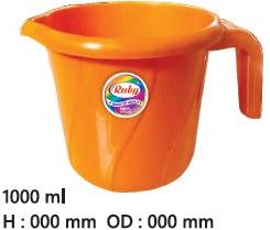 Orange Round 1000ml Heavy Duty Plastic Mug, For Bathroom, Style : Modern