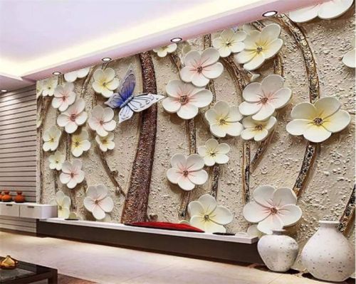 Pain Polished PVC Living Room 3D Wallpaper