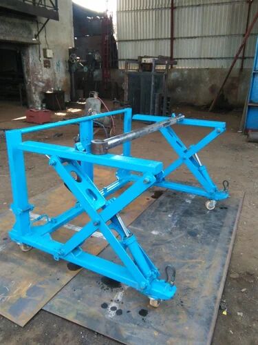 Blue Semi Automatic Hydraulic Rollers Lifter Machine