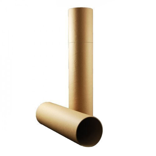 Brown Plain Stretch Film Paper Tube, Shape : Round