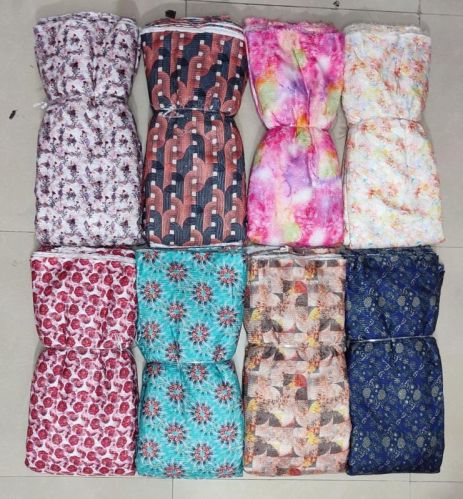 Multicolor Art Print Silk Fabric, For Garments, Width : Multisizes