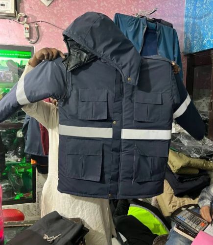 Blue Polyester Heavy Winter Jacket, Size : All Sizes