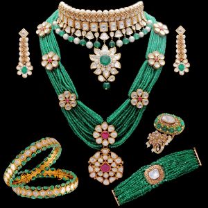 Yellow Diamond Polki Set